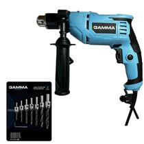 Furadeira de Impacto Gamma 13mm 910W com Kit 7 Peças para Perfuração e Reformas