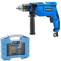 Furadeira de Impacto Gamma 13mm 910W com Kit 74 Peças para Perfuração e Reformas Furadeira de Impacto Gamma 13mm 910W com Kit 74 Peças para Perfuração e Reformas