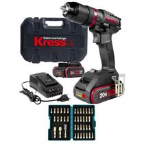 Furadeira de Impacto Kress KUC30.1 20V Brushless + Jogo de Bits/Pontas 25mm 40 Peças Impact Gold Makita B-69543.