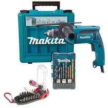 Furadeira de Impacto Makita 13mm HP1640KX1 760W com brocas e maleta + Jogo com 18 bits VOLTAGEM:110V
