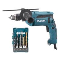 Furadeira de Impacto Makita, 760W com Kit Brocas Makita Profissional HP1640