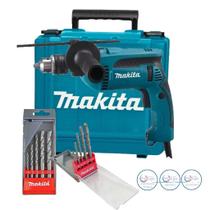 Furadeira de impacto makita hp 1640kx1 760w 127v com maleta e kit broca