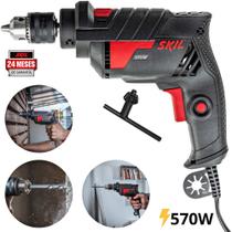 Furadeira de Impacto Pequena Skil 6602 220V 570W 3100rpm Com Mandril de 10mm e Botão Comutador