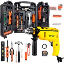Furadeira de Impacto Profissional 500W Mandril 13mm Menegotti Com Jogo de Ferramentas Furadeira de Impacto Profissional 500W Mandril 13mm Menegotti Com Jogo de Ferramentas