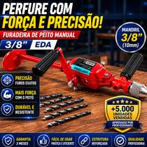 Furadeira De Peito Manual EDA Mandril 3/8 Profissional C/ Duas Velocidades Madeira Metal Furadeira De Peito Manual EDA Mandril 3/8 Profissional C/ Duas Velocidades Madeira Metal