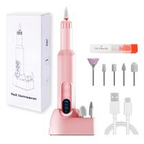 Furadeira de unhas elétrica Pinkiou Cordless Recarregável Rosa