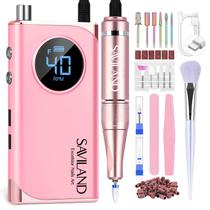 Furadeira de unhas elétrica SAVILAND Professional 40000RPM rosa