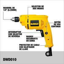 Furadeira DeWalt 1/4 380W 220V potência e precisão para profissionais 3600rpm