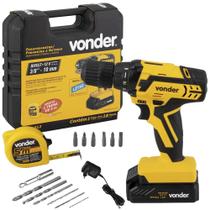 Furadeira e Parafusadeira à Bateria 12V BIVOLT PFV 012 com Kit de Brocas e Bits VONDER