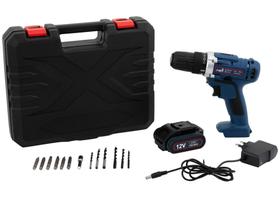 Furadeira e Parafusadeira a Bateria Nell 12V - Velocidade Variável 3/8” com Maleta + 13 Peças Furadeira e Parafusadeira a Bateria Nell 12V - Velocidade Variável 3/8” com Maleta + 13 Peças
