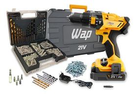 Furadeira E Parafusadeira De Impacto 21v K21 Wap 10mm + Kit 300 Peças Furadeira E Parafusadeira De Impacto 21v K21 Wap 10mm + Kit 300 Peças