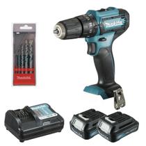 Furadeira E Parafusadeira de Impacto 3/8" 12V com bateria e brocas HP333DWYX3-P MARCA MAKITA