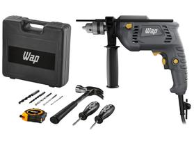Furadeira e Parafusadeira de Impacto Wap 700W com Maleta 12 Peças WF 700K10 Furadeira e Parafusadeira de Impacto Wap 700W com Maleta 12 Peças WF 700K10