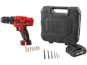 Furadeira e Parafusadeira Mondial a Bateria 12V com Maleta Power Tools FPF-06M