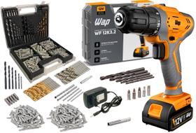 Furadeira E Parafusadeira Wf 12k3.2 Wap + Kit 300 Peças Com Brocas Furadeira E Parafusadeira Wf 12k3.2 Wap + Kit 300 Peças Com Brocas