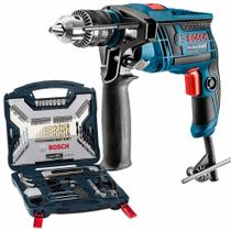 Furadeira GSB 13 RE 127V + Kit Pontas e Brocas X-Line Titânio 103 Peças Bosch