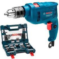 Furadeira GSB 550 RE 127V + Kit Brocas e Bits V-Line 91 Peças Bosch