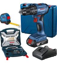 Furadeira Impacto Bosch Gsb 185 Li E 1 Bateria Kit 100 Peças - Azul Furadeira Impacto Bosch Gsb 185 Li E 1 Bateria Kit 100 Peças - Azul