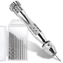 Furadeira manual LEOBRO Pin Vise com 10 brocas para resina, madeira e argila