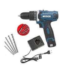 Furadeira Paraf Impacto 12V Ws2547 Wesco Biv + Brocas E Bits