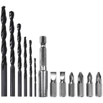 Furadeira Parafusadeira 12V Impacto Bateria Bivolt 17Pcs Worker