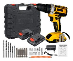 Furadeira Parafusadeira 2 Baterias 24v 28pçs Kit Brocas Maleta Bivolt