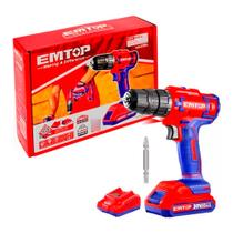 Furadeira Parafusadeira 45nm 20v C/ Carregador bateria Emtop Furadeira Parafusadeira 45nm 20v C/ Carregador bateria Emtop
