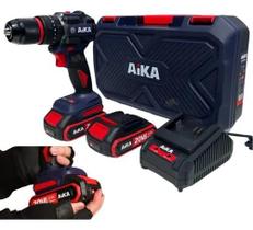 Furadeira Parafusadeira A Bateria 20v 2.0aah Aika 2 Baterias