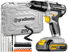 Furadeira Parafusadeira Bateria 21v Gradiente Profissional
