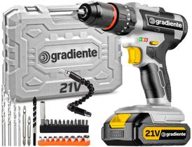 Furadeira Parafusadeira Bateria 21v Gradiente Profissional