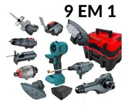 Furadeira Parafusadeira Bateria Multifuncional 9 Em 1 - BATRERIA 21 V
