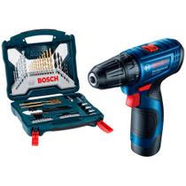Furadeira Parafusadeira Bosch GSR120-LI e Jogo de Bits e Brocas Bosch X-line, 50 Peças