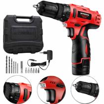 Furadeira Parafusadeira de impacto 3/8" a bateria 12V com maleta e acessórios - PI-10MA (110V/220V)