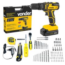 Furadeira Parafusadeira de impacto 3/8" a bateria 20V com 78 acessórios - PFV 078 - Vonder