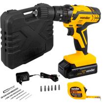 Furadeira Parafusadeira de impacto 3/8" bateria 12V com kit 17 peças - PFV 012I - Vonder