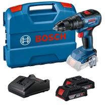 Furadeira/Parafusadeira de Impacto GSB 18V-50 2 Baterias 18V Carregador BIVOLT Azul/Preta 06019H51E00 Bosch
