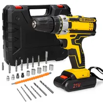 Furadeira Parafusadeira Elétrica 21v Profissional 2 Baterias Sem Fio Bivolt Linha Premium