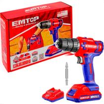 Furadeira/Parafusadeira Emtop 20V 45N Bt2A+Carr Furadeira/Parafusadeira Emtop 20V 45N Bt2A+Carr
