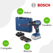 Furadeira Parafusadeira Impacto 18V Brushless Bosch GSB 185-LI - Azul