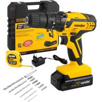 Furadeira Parafusadeira Impacto Bateria Com Acessórios PFV 012i 12V Vonder