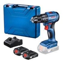 Furadeira Parafusadeira Impacto Bosch 18V GSB 185LI Sem Fio C/ Maleta e 2 Baterias Madeira Aço Fixações Rápidas Montagens Instalações Profissional