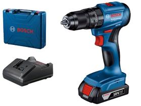 Furadeira/Parafusadeira Impacto GSB 185-LI Bateria 18V Carregador Bivolt Maleta Azul/Preta 06019K31E6000 Bosch