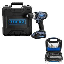 Furadeira Parafusadeira Profissional TRB0018, 20 Volts e Jogo de Bits e Brocas Torkz TRK0007, 128 Peças Furadeira Parafusadeira Profissional TRB0018, 20 Volts e Jogo de Bits e Brocas Torkz TRK0007, 128 Peças