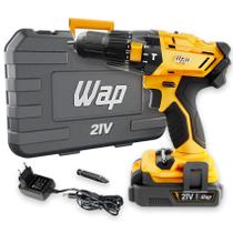 Furadeira Parafusadeira Sem Fio Bateria 21v Wap K21 + Maleta