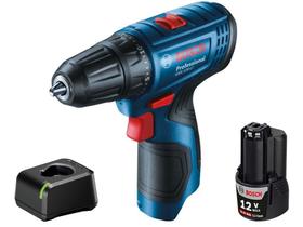 Furadeira parafusadeira sem fio de 10mm Bosch GSR 120-LI 12V + baterías de 2Ah com maleta de tran-LI