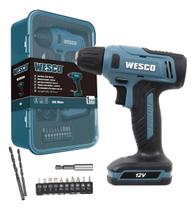 Furadeira Parafusadeira Wesco Ws2550k 12v 3/8 Preto 12v 60 Furadeira Parafusadeira Wesco Ws2550k 12v 3/8 Preto 12v 60