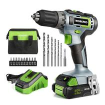 Furadeira sem fio WORKPRO 20V 2.0Ah com carregador e bolsa Furadeira sem fio WORKPRO 20V 2.0Ah com carregador e bolsa