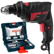 Furadeira Skil 10 6604 127V + Kit Pontas e Brocas V- Line 41 Peças Bosch