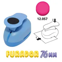 Furador Cortador Perfurador De Eva Papel 76mm Make+ Artesanal Scrapbook Escolar Artesanato