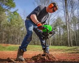 Furador de Solo Perfurador de Terra Menegotti com Brocas 80x15cm + 80x30cm+ Extensor 60cm p/ Estaca, Construção, Cercas